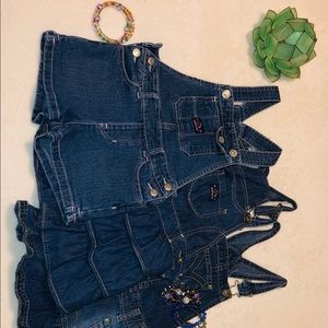 Girls 5T and 4T Denim Overalls Shorts & Skirts EUC